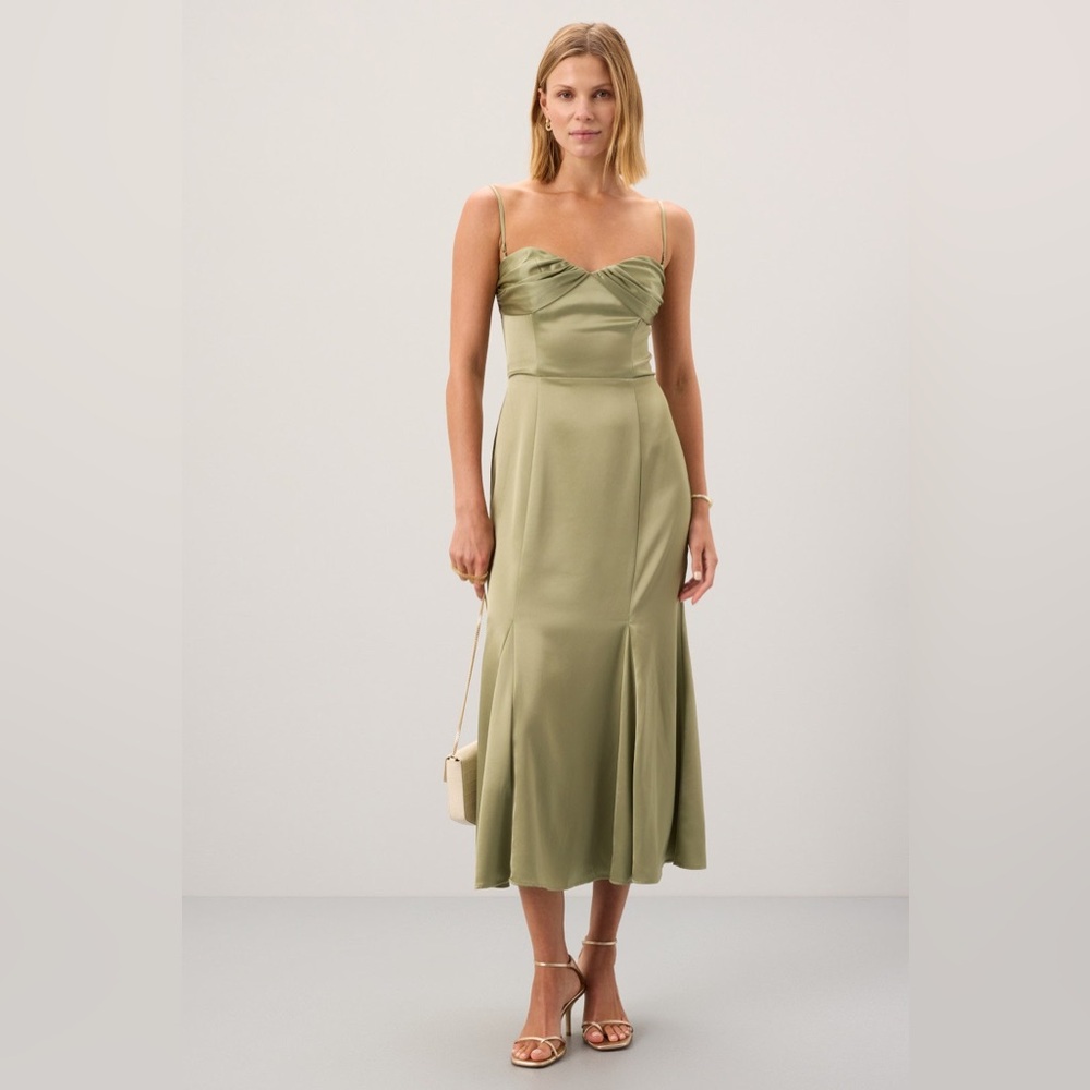 Reformation Sage Green Midi Dress - Picture 1 of 8
